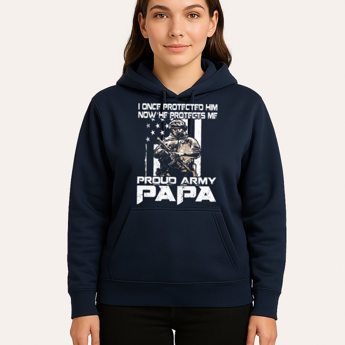 I Once Protected Him Now He Protects Me Proud Army Papa Hoodie