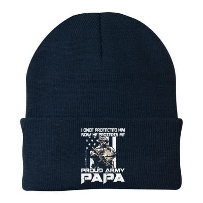 I Once Protected Him Now He Protects Me Proud Army Papa Beanie