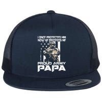 I Once Protected Him Now He Protects Me Proud Army Papa Flatbill Hat