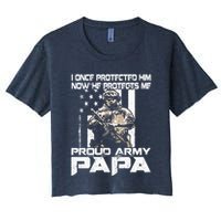 I Once Protected Him Now He Protects Me Proud Army Papa Crop Top