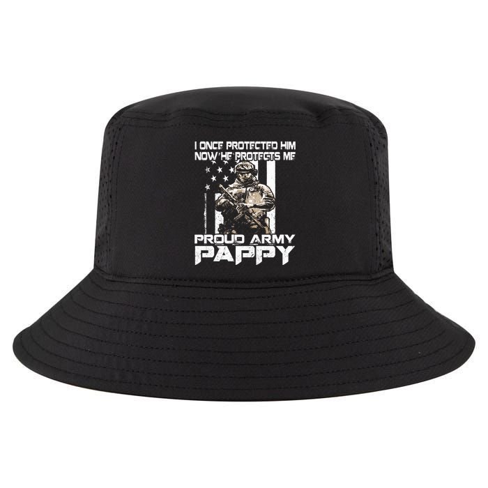 I Once Protected Him Now He Protects Me Proud Army Pappy Cool Comfort Performance Bucket Hat