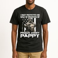 I Once Protected Him Now He Protects Me Proud Army Pappy Tall T-Shirt