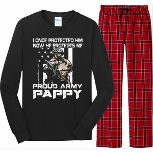 I Once Protected Him Now He Protects Me Proud Army Pappy Long Sleeve Pajama Set