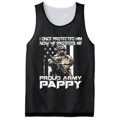 I Once Protected Him Now He Protects Me Proud Army Pappy Mesh Reversible Basketball Jersey Tank