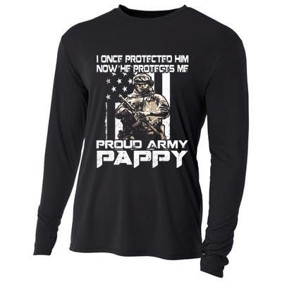 I Once Protected Him Now He Protects Me Proud Army Pappy Cooling Performance Long Sleeve Crew