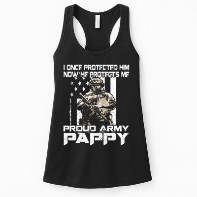 I Once Protected Him Now He Protects Me Proud Army Pappy Womens Tank Top