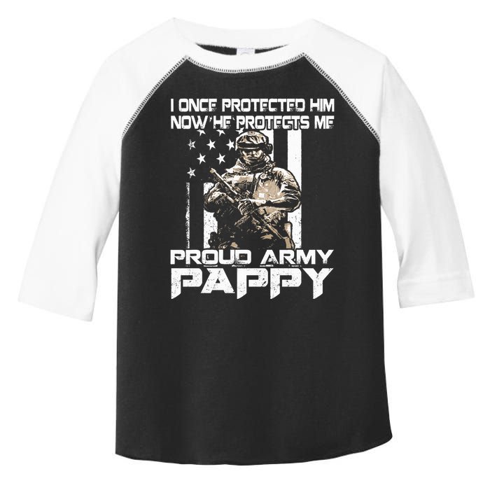 I Once Protected Him Now He Protects Me Proud Army Pappy Toddler Fine Jersey T-Shirt