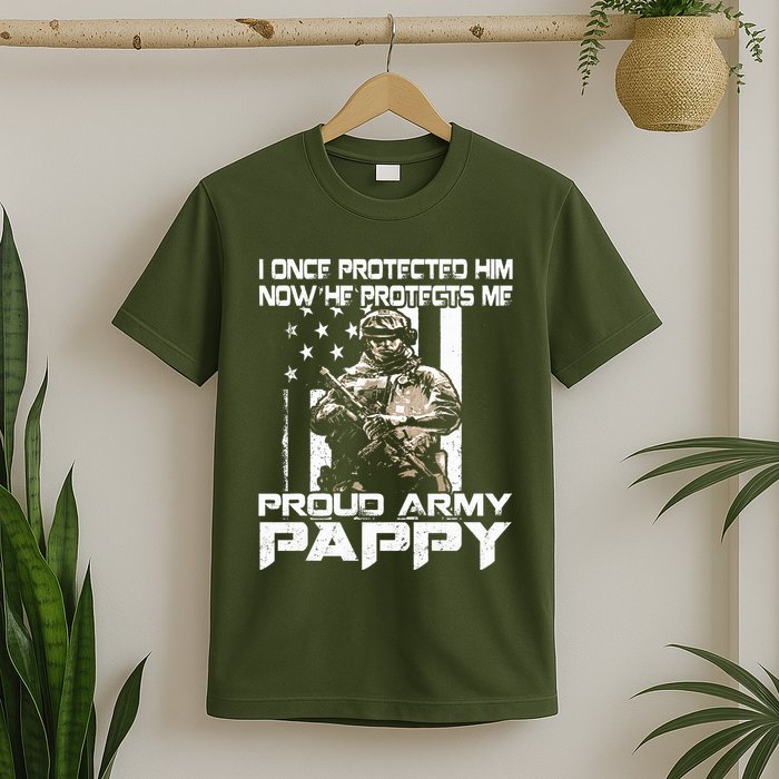 I Once Protected Him Now He Protects Me Proud Army Pappy T-Shirt