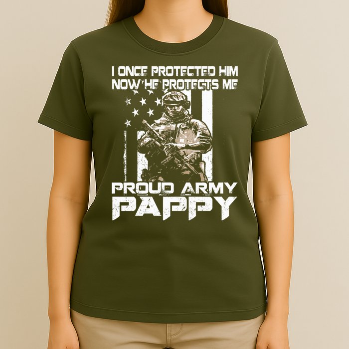 I Once Protected Him Now He Protects Me Proud Army Pappy T-Shirt