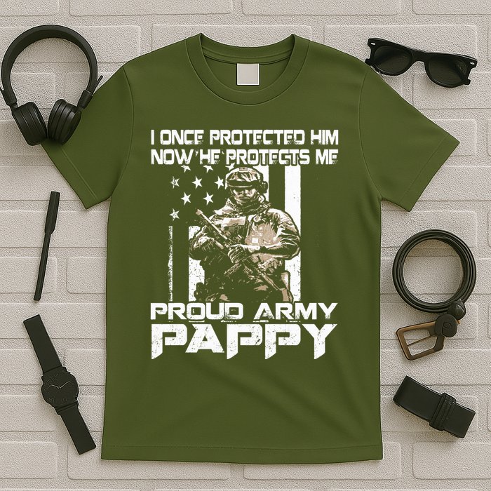I Once Protected Him Now He Protects Me Proud Army Pappy T-Shirt