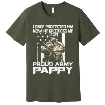 I Once Protected Him Now He Protects Me Proud Army Pappy Premium T-Shirt