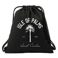 Isle Of Palms Sc Palm Tree Isle Of Palms Beach Gift Drawstring Bag