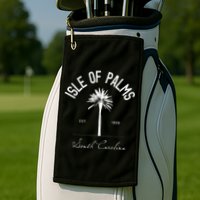 Isle Of Palms Sc Palm Tree Isle Of Palms Beach Gift Golf Towel