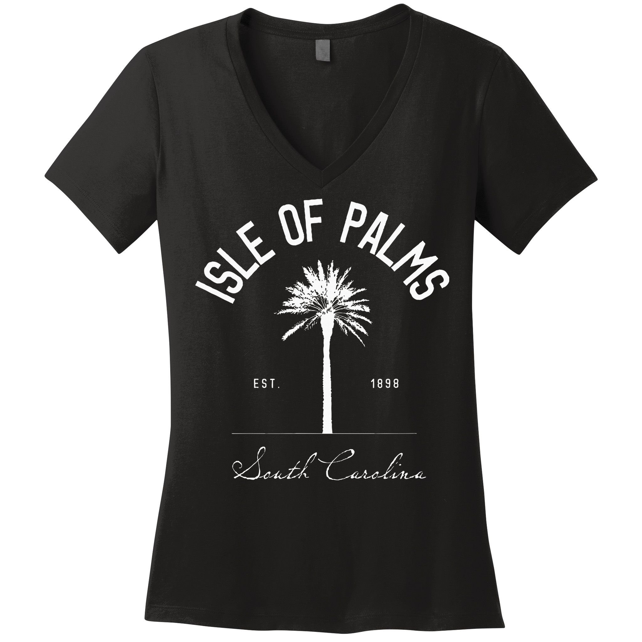 Isle Of Palms Sc Palm Tree Isle Of Palms Beach Gift Women's V-Neck T-Shirt