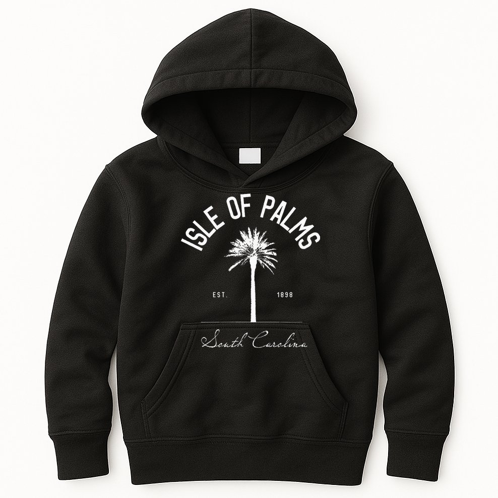 Isle Of Palms Sc Palm Tree Isle Of Palms Beach Gift Kids Hoodie