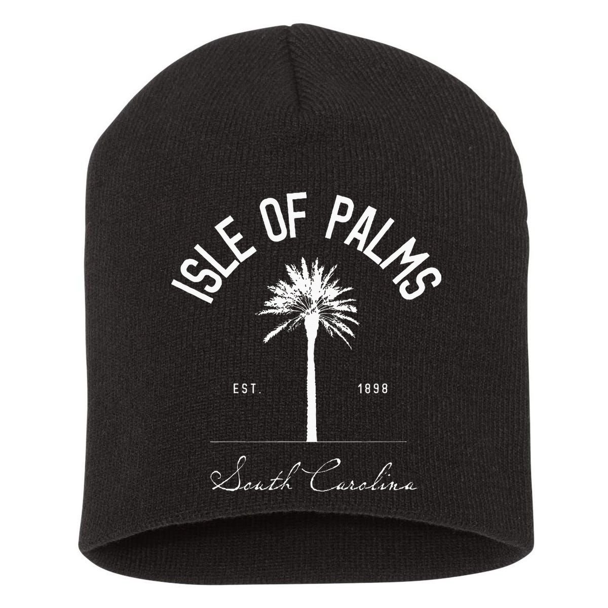 Isle Of Palms Sc Palm Tree Isle Of Palms Beach Gift Short Acrylic Beanie