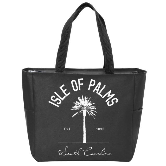 Isle Of Palms Sc Palm Tree Isle Of Palms Beach Gift Zip Tote Bag