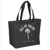 Isle Of Palms Sc Palm Tree Isle Of Palms Beach Gift Zip Tote Bag