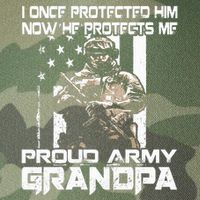 I Once Protected Him Now He Protects Me Proud Army Grandpa Legacy Tie Dye Trucker Hat