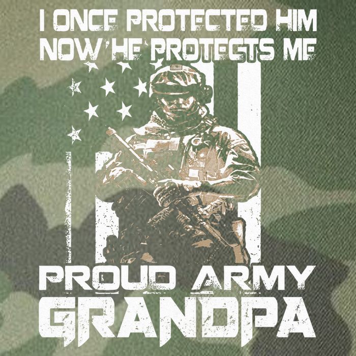 I Once Protected Him Now He Protects Me Proud Army Grandpa Legacy Tie Dye Trucker Hat