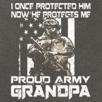I Once Protected Him Now He Protects Me Proud Army Grandpa Cotton Canvas Backpack