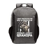 I Once Protected Him Now He Protects Me Proud Army Grandpa Vector Backpack