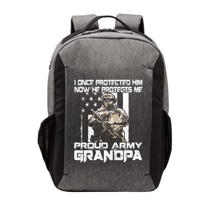 I Once Protected Him Now He Protects Me Proud Army Grandpa Vector Backpack