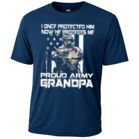 I Once Protected Him Now He Protects Me Proud Army Grandpa Cooling Performance Crew T-Shirt