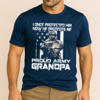 I Once Protected Him Now He Protects Me Proud Army Grandpa Cooling Performance Crew T-Shirt