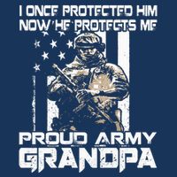 I Once Protected Him Now He Protects Me Proud Army Grandpa 16 in Basic Backpack