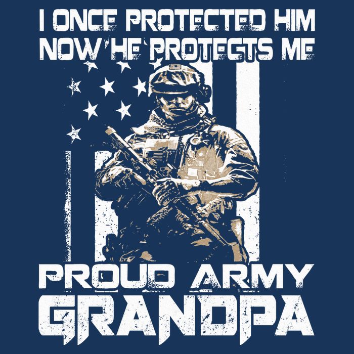 I Once Protected Him Now He Protects Me Proud Army Grandpa 16 in Basic Backpack