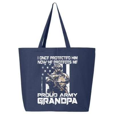 I Once Protected Him Now He Protects Me Proud Army Grandpa 25L Jumbo Tote