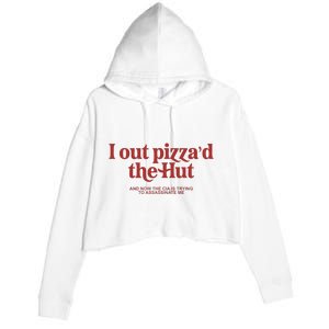 I Out PizzaD The Hut Crop Fleece Hoodie