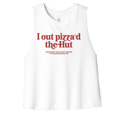 I Out PizzaD The Hut Women's Racerback Cropped Tank