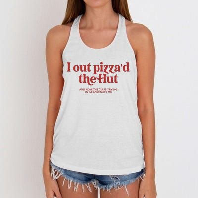 I Out PizzaD The Hut Women's Knotted Racerback Tank