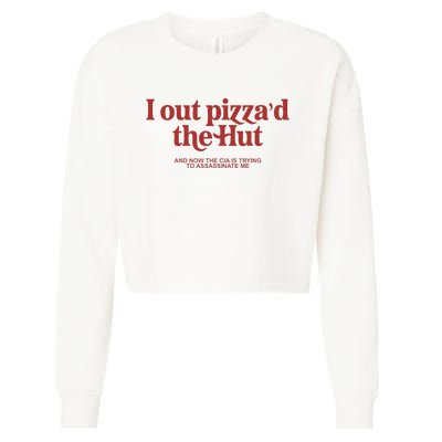 I Out PizzaD The Hut Cropped Pullover Crew