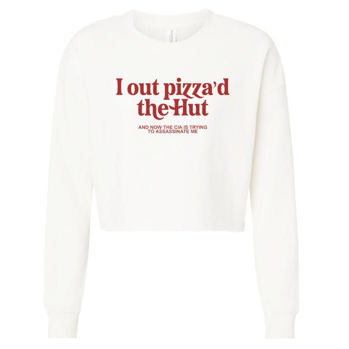 I Out PizzaD The Hut Cropped Pullover Crew