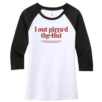 I Out PizzaD The Hut Women's Tri-Blend 3/4-Sleeve Raglan Shirt