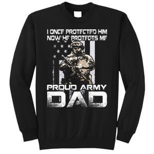 I Once Protected Him Now He Protects Me Proud Army Dad Sweatshirt