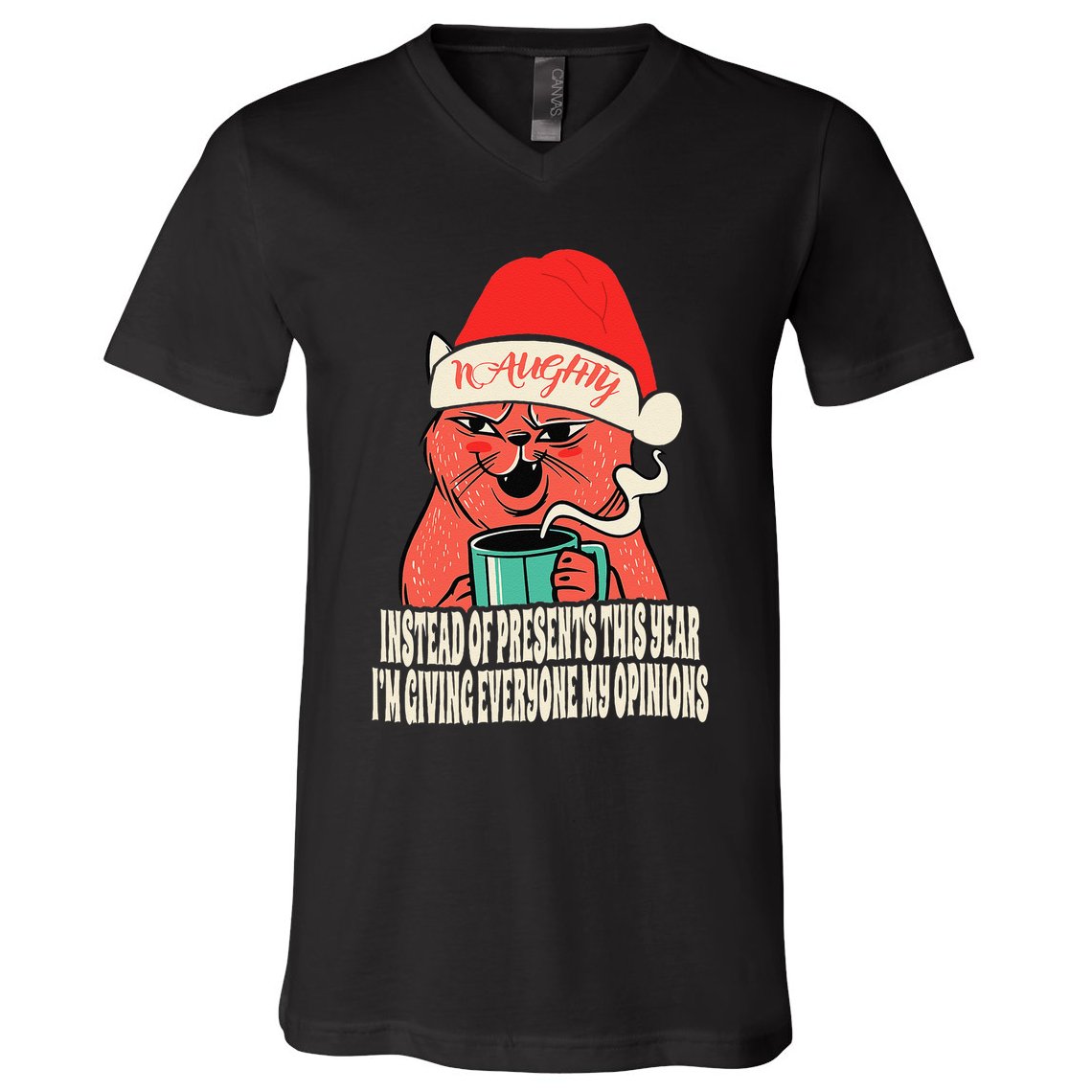 Instead Of Presents This Year Naughty Cat Xmas V-Neck T-Shirt