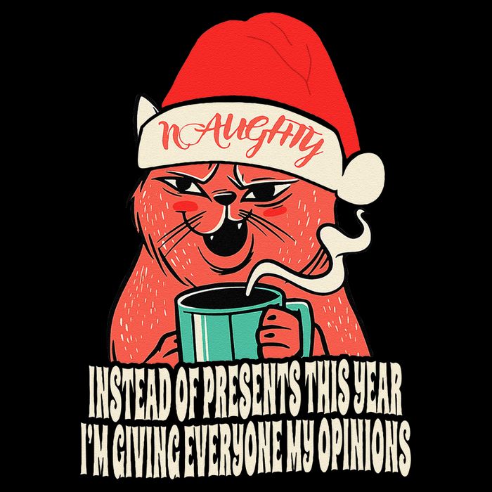 Instead Of Presents This Year Naughty Cat Xmas Flat Bill Trucker Hat