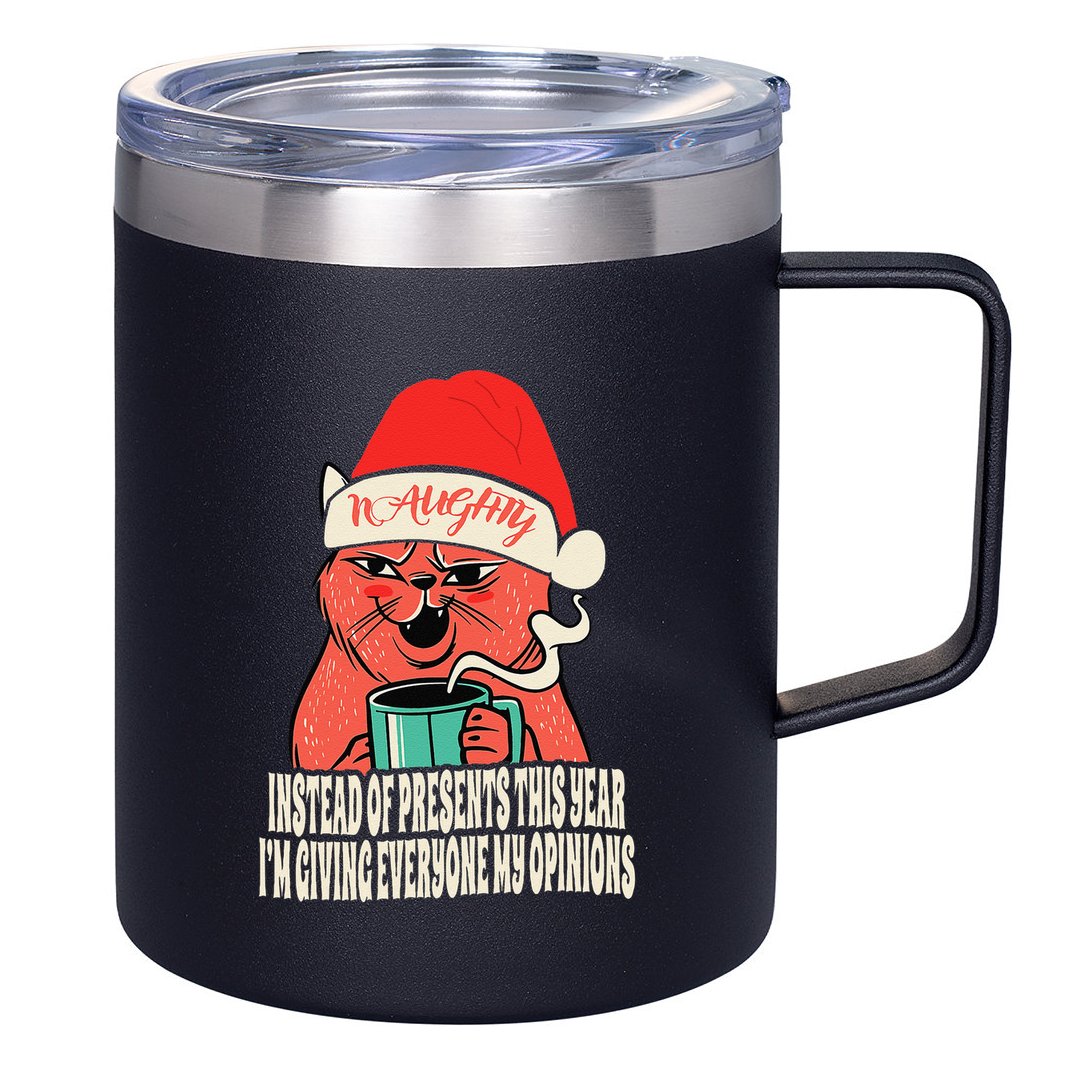 Instead Of Presents This Year Naughty Cat Xmas 12oz Stainless Steel Coffee Mug