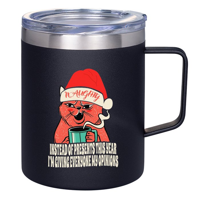 Instead Of Presents This Year Naughty Cat Xmas 12oz Stainless Steel Coffee Mug