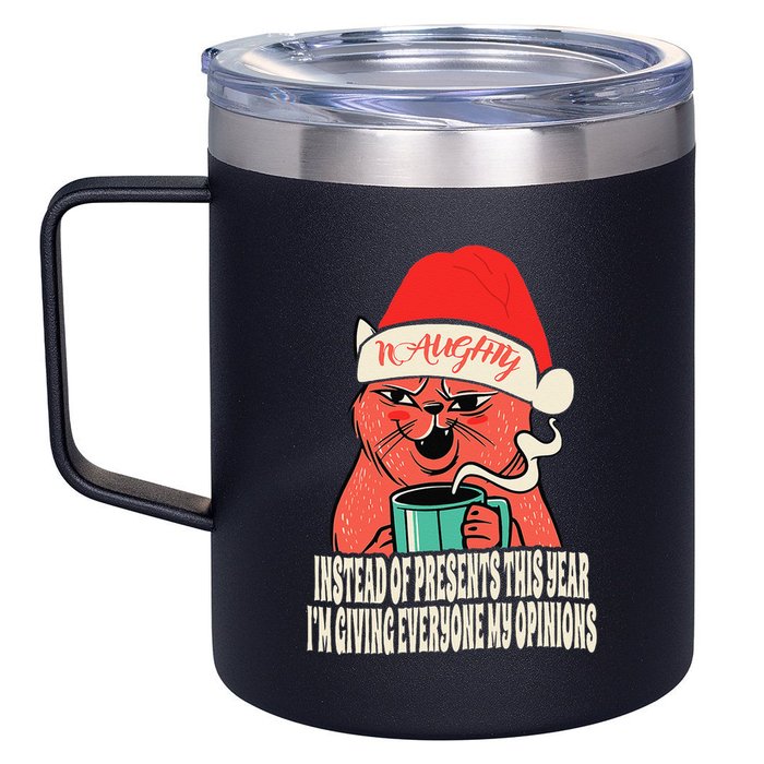 Instead Of Presents This Year Naughty Cat Xmas 12oz Stainless Steel Coffee Mug