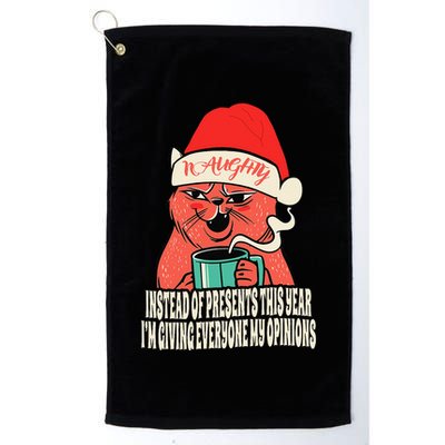 Instead Of Presents This Year Naughty Cat Xmas Golf Towel
