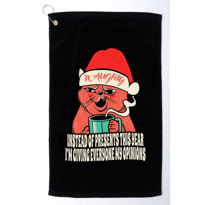 Instead Of Presents This Year Naughty Cat Xmas Golf Towel