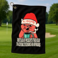 Instead Of Presents This Year Naughty Cat Xmas Golf Towel
