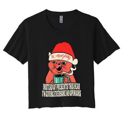 Instead Of Presents This Year Naughty Cat Xmas Crop Top