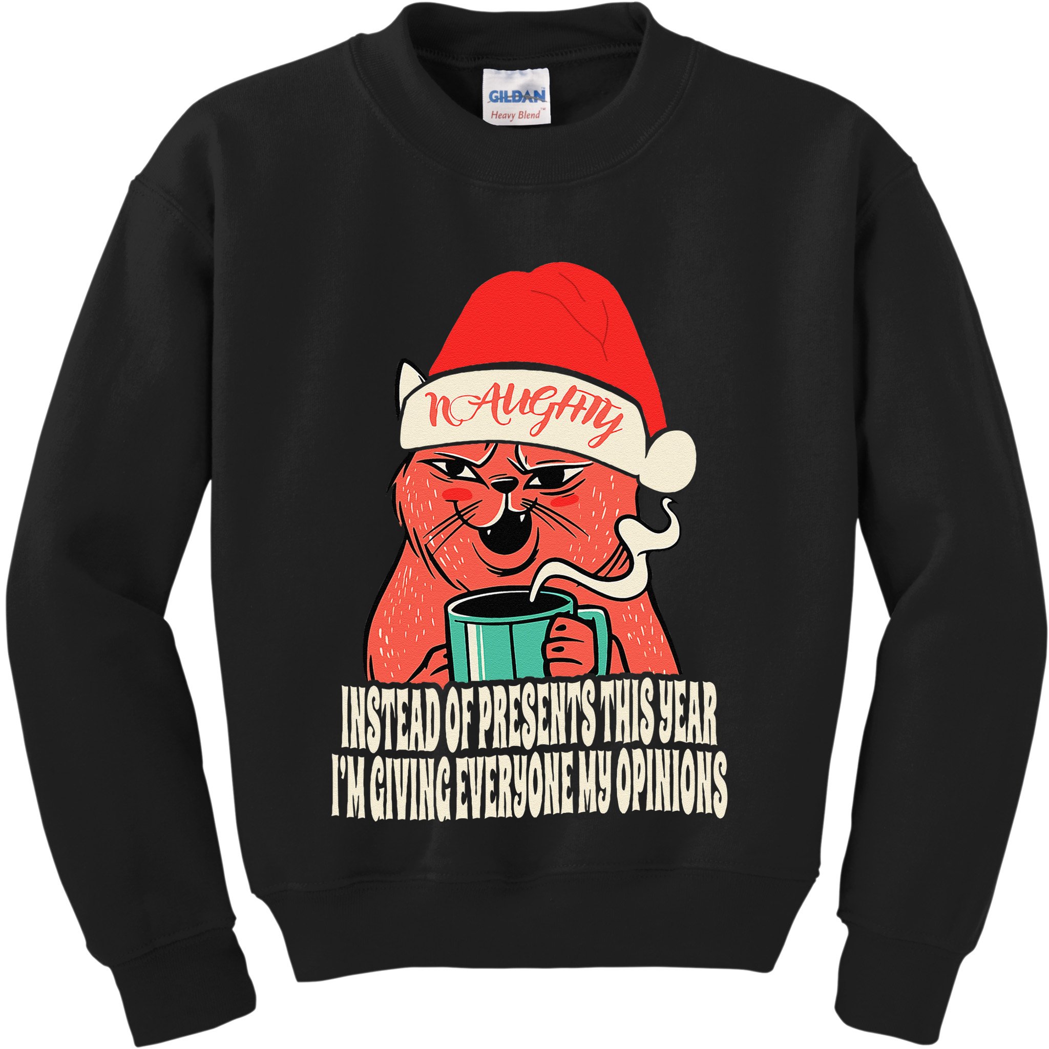 Instead Of Presents This Year Naughty Cat Xmas Kids Sweatshirt