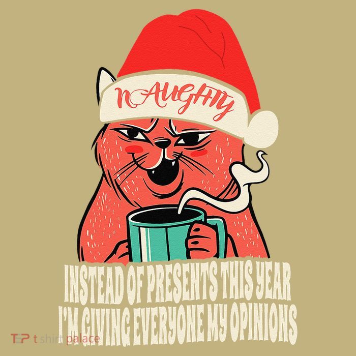 Instead Of Presents This Year Naughty Cat Xmas Button